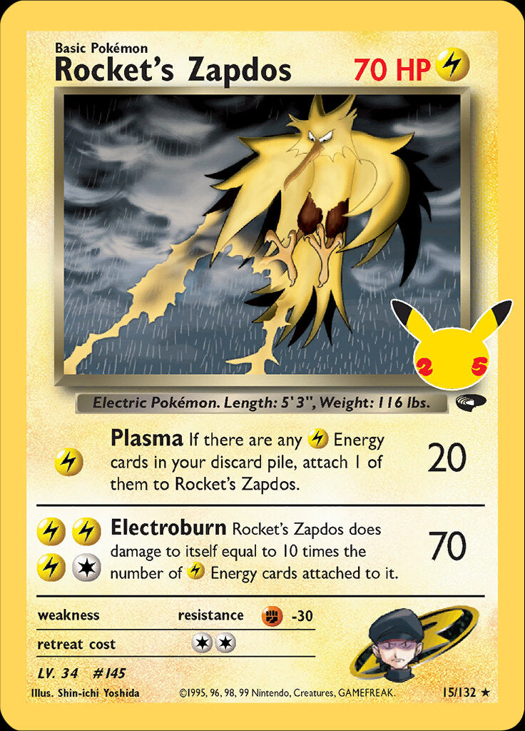 Rocket's Zapdos (15/132) [Celebrations: 25th Anniversary - Classic Collection]