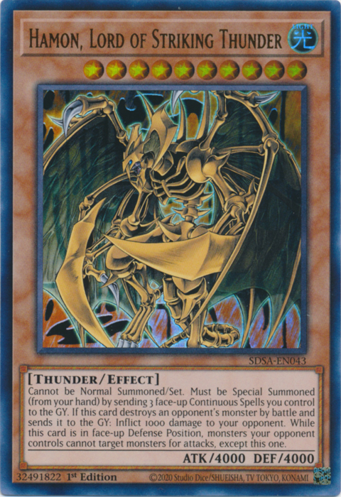 Hamon, Lord of Striking Thunder [SDSA-EN043] Ultra Rare
